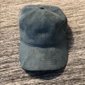 Blue velvet velcro baseball cap.